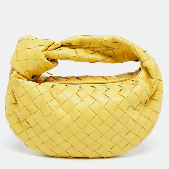 Bottega Veneta Jodie mini hobo bag butter yellow intrecciato woven nappa leather 2024