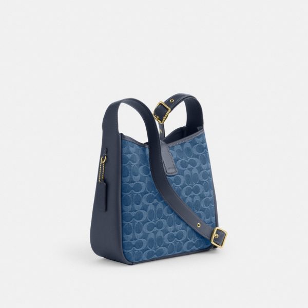 Coach Hadley Convertible Crossbody Bag In Signature Denim Brass/Indigo detail view