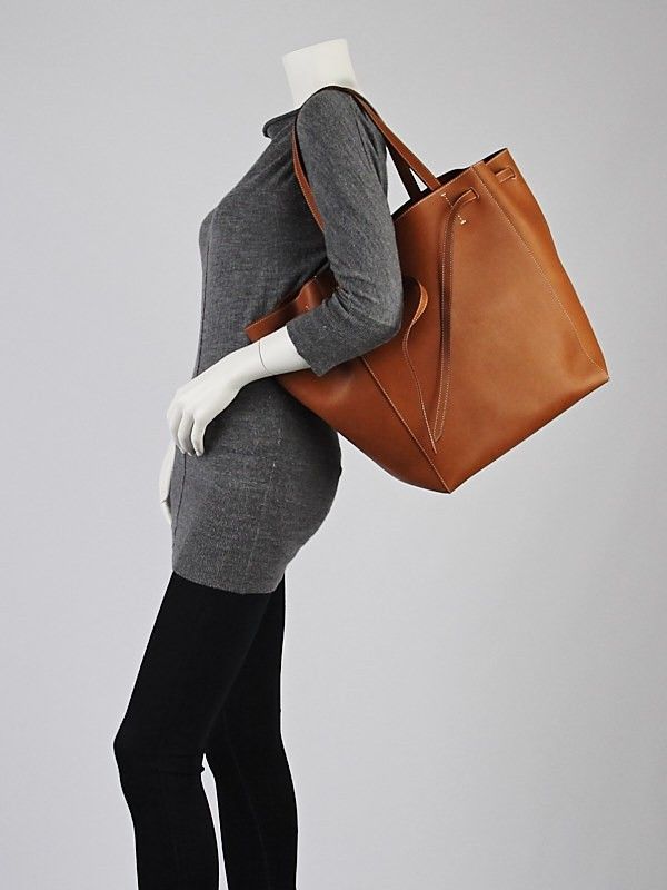Celine Cabas Phantom tote bag tan natural calfskin leather large 2024
