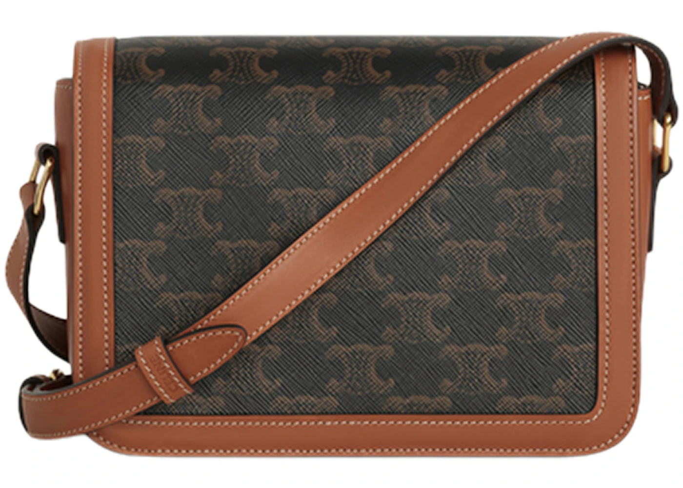 Celine Triomphe canvas shoulder bag tan 2024