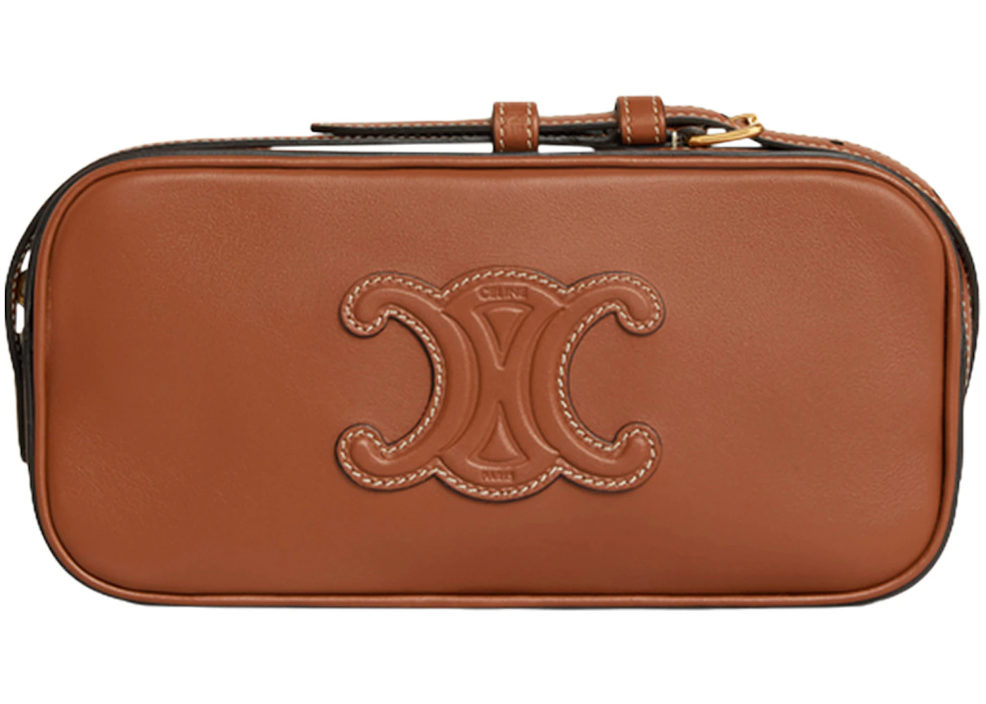 Celine Triomphe small shoulder bag tan camel smooth calfskin leather 2024