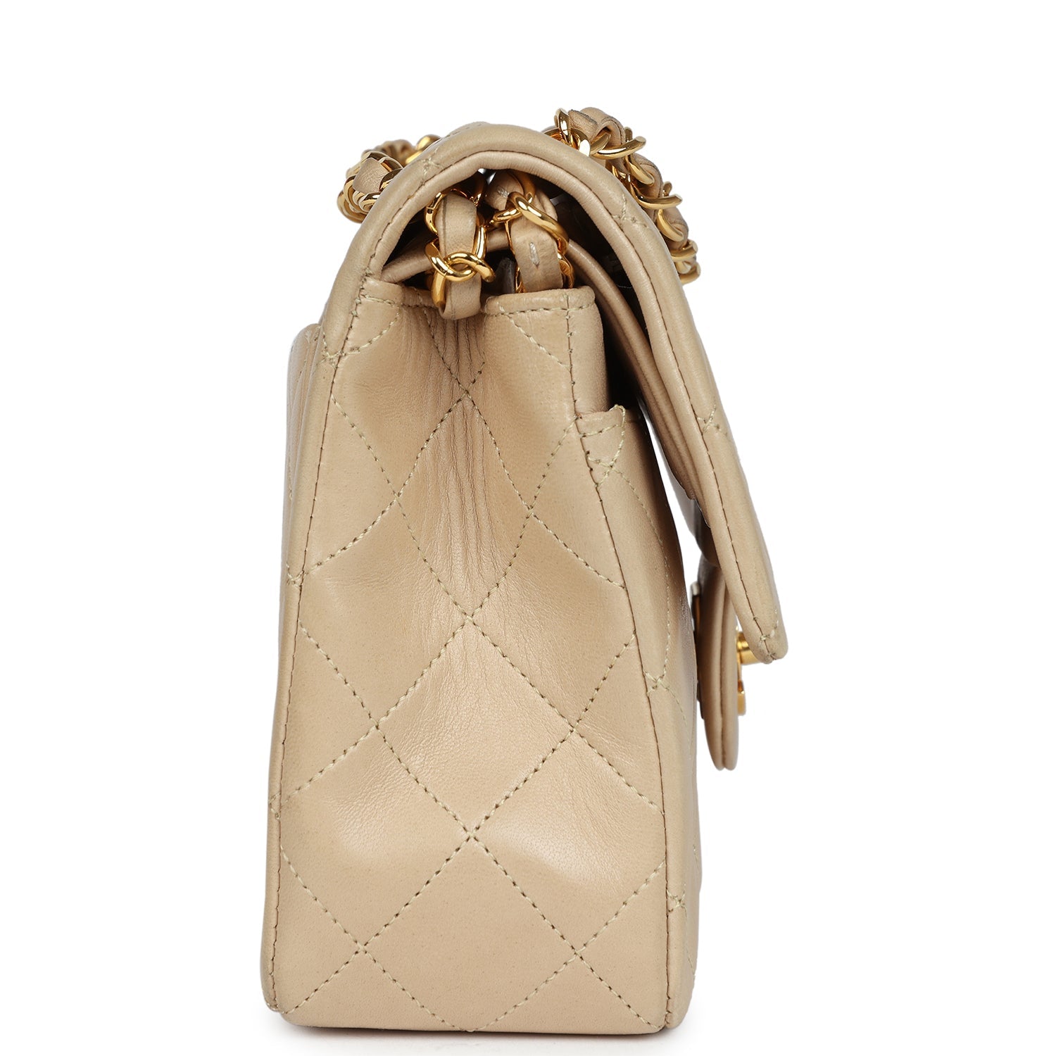Chanel Classic Double Flap beige lambskin gold hardware 2024