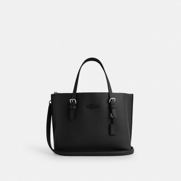 Coach Mollie Tote Bag 25 Silver/Black CV966 official front