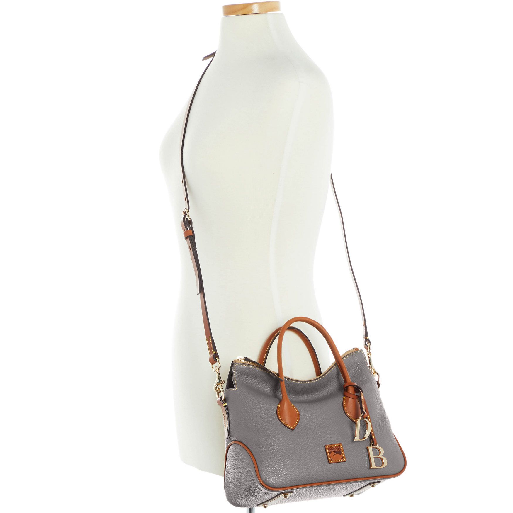 Dooney Bourke Patterson Satchel pebbled leather tan structured bag 2026