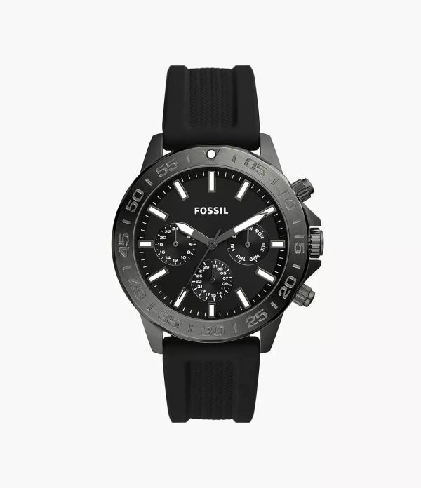 Fossil Bannon Multifunction Black Silicone Watch BQ2711