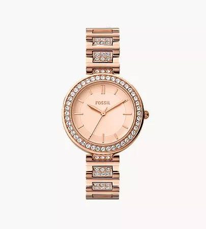Fossil Karli Three-Hand Rose Gold-Tone Watch BQW3181