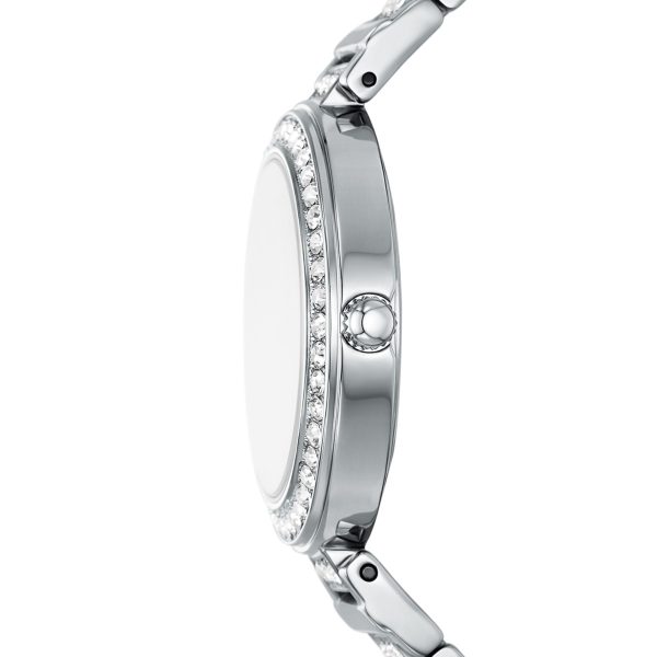 Fossil Karli Three-Hand Silver-Tone Watch official side view