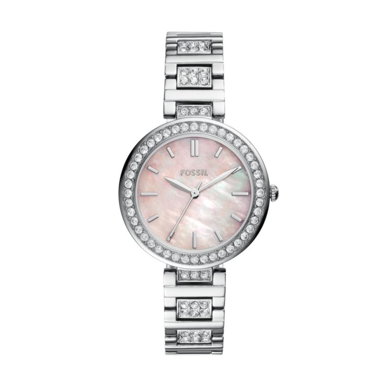 Fossil Karli Three-Hand Silver-Tone Watch - Ready Stock USA