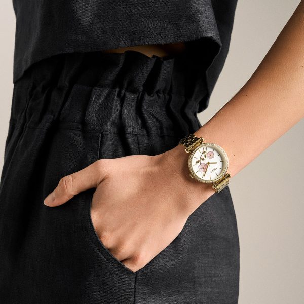 Fossil Tillie Floral Gold-Tone Stainless Steel Watch - Preorder