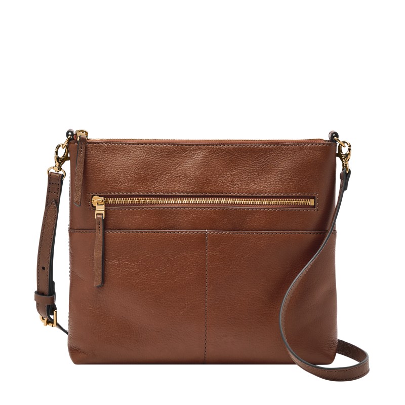 Fossil Fiona medium leather shoulder bag tan brown 2024