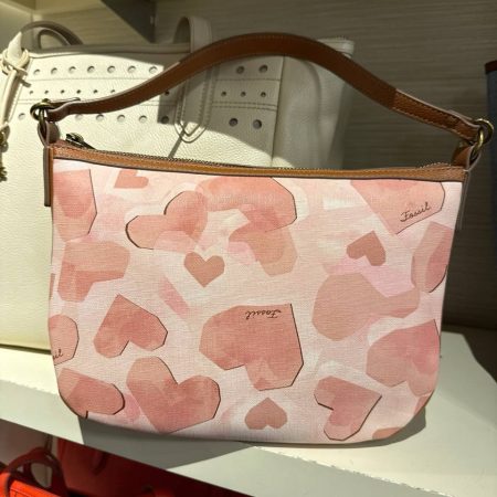 Fossil Skylar Crossbody Hearts Pink SHB2706745 front view