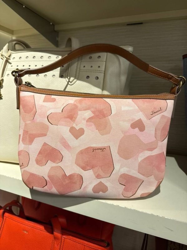 Fossil Skylar Crossbody Hearts Pink SHB2706745 front view