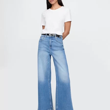 Gap Extra High Rise Stride Wide-Leg Jeans Light Indigo - Preorder