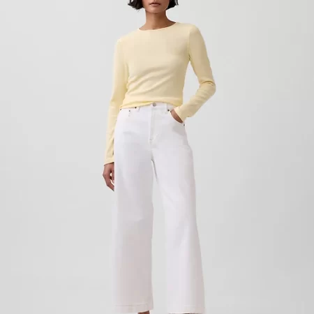 Gap High Rise Stride Wide-Leg Ankle Jeans Fresh White - Preorder