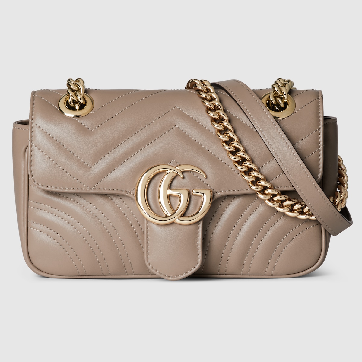 Gucci GG Marmont Small Matelasse Rose Beige Gold Hardware 2024