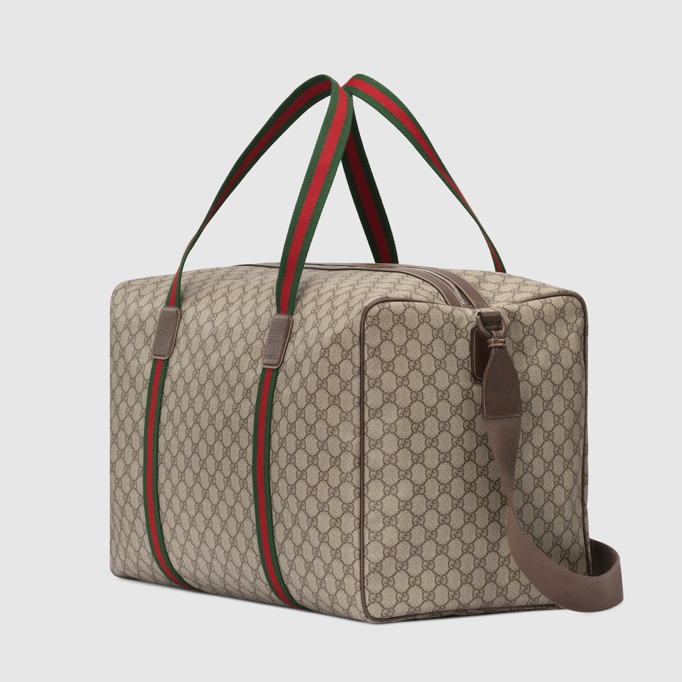 Gucci Jumbo GG canvas duffle bag beige ebony travel weekender 2024