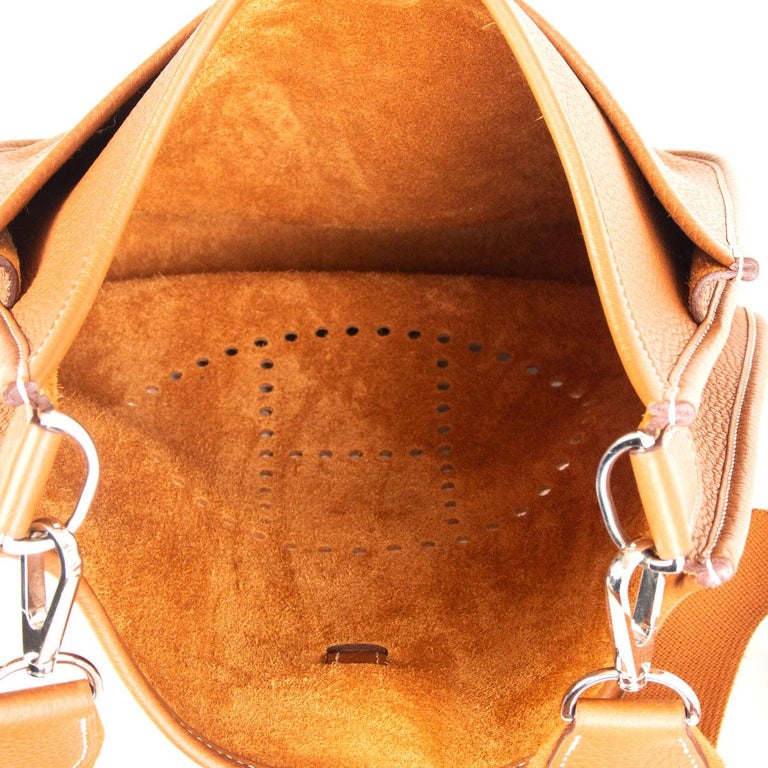 Hermes Evelyne III 29 gold clemence leather crossbody bag perforated H 2024