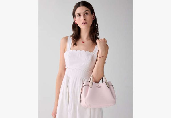 Kate Spade Dumpling Snake Embossed Small Satchel Shimmer Pink Multi - Ready Stock US