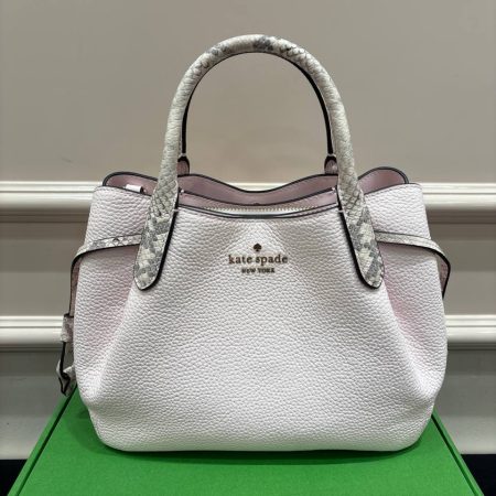 Kate Spade Dumpling Snake Embossed Small Satchel Shimmer Pink Multi - Ready Stock US