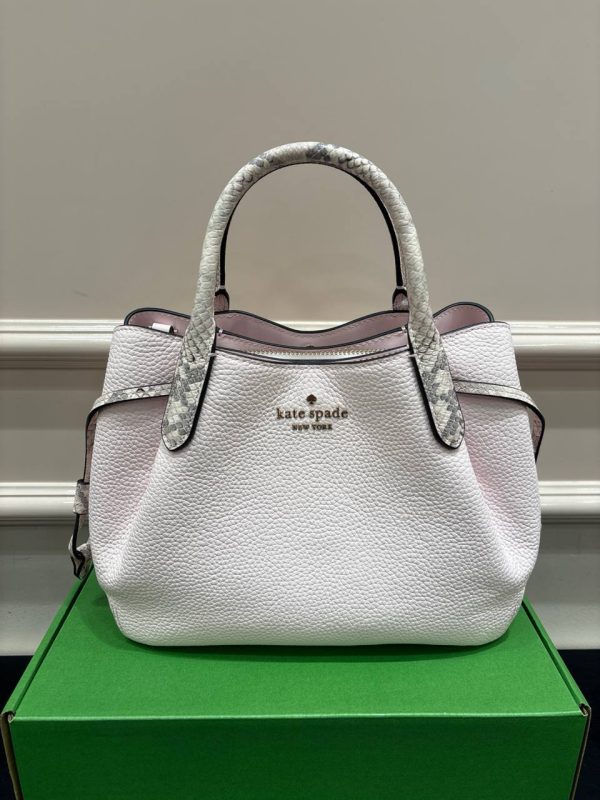 Kate Spade Dumpling Snake Embossed Small Satchel Shimmer Pink Multi - Ready Stock US
