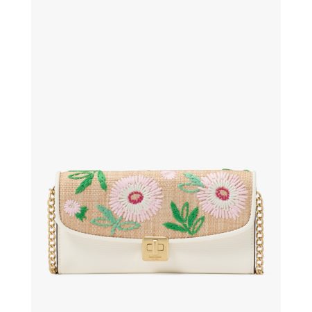 Kate Spade Phoebe Straw Turnlock Wallet-on-chain