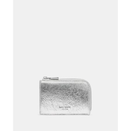 Kate Spade Crinkle Metallic Mini Zip Card Case