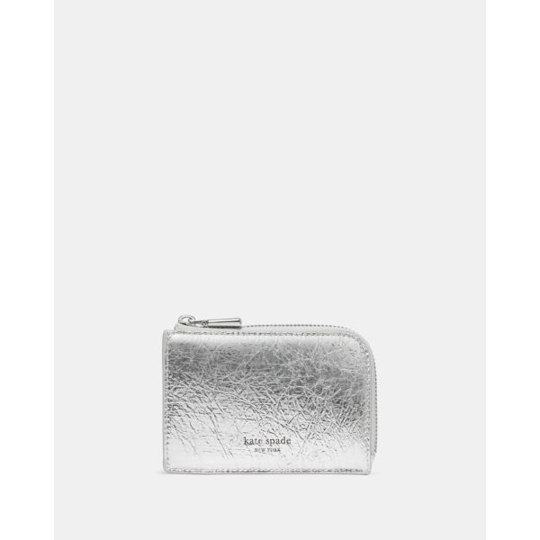 Kate Spade Crinkle Metallic Mini Zip Card Case