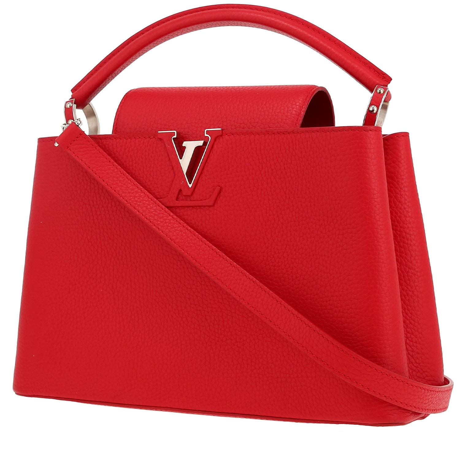 Louis Vuitton Capucines MM scarlet red Taurillon leather bag 2025