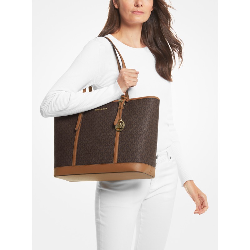 Michael Kors Jet Set Large Tote luggage tan brown leather 2024