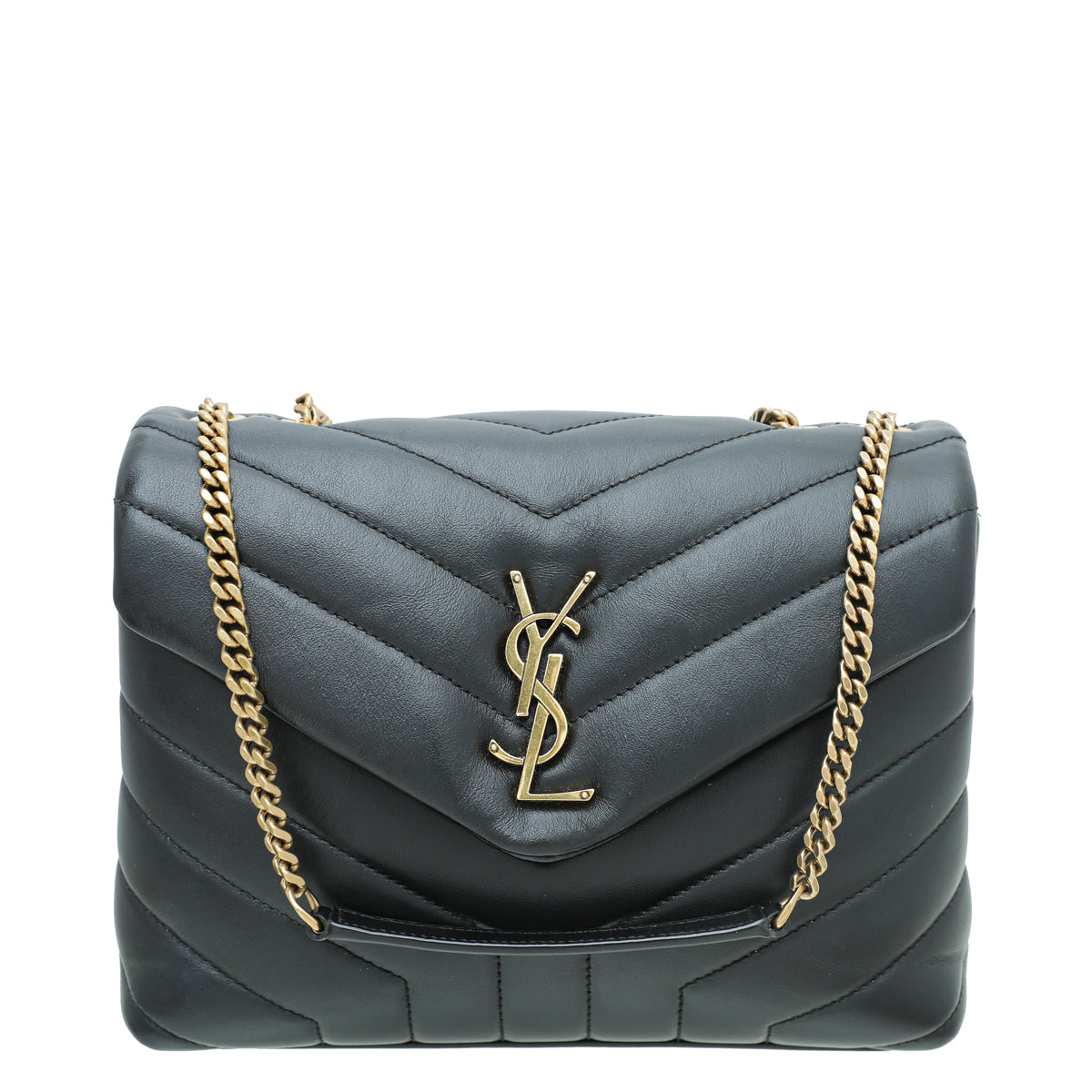 Saint Laurent YSL Loulou small chain bag black quilted leather gold hardware 2024