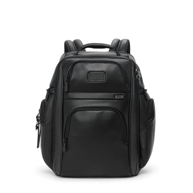 Tumi Alpha leather backpack black structured 2024