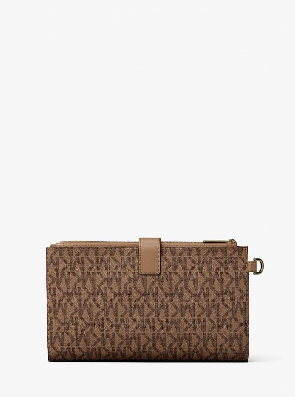 Michael Kors Jet Set Large Signature Logo Wristlet Camel - Preorder
