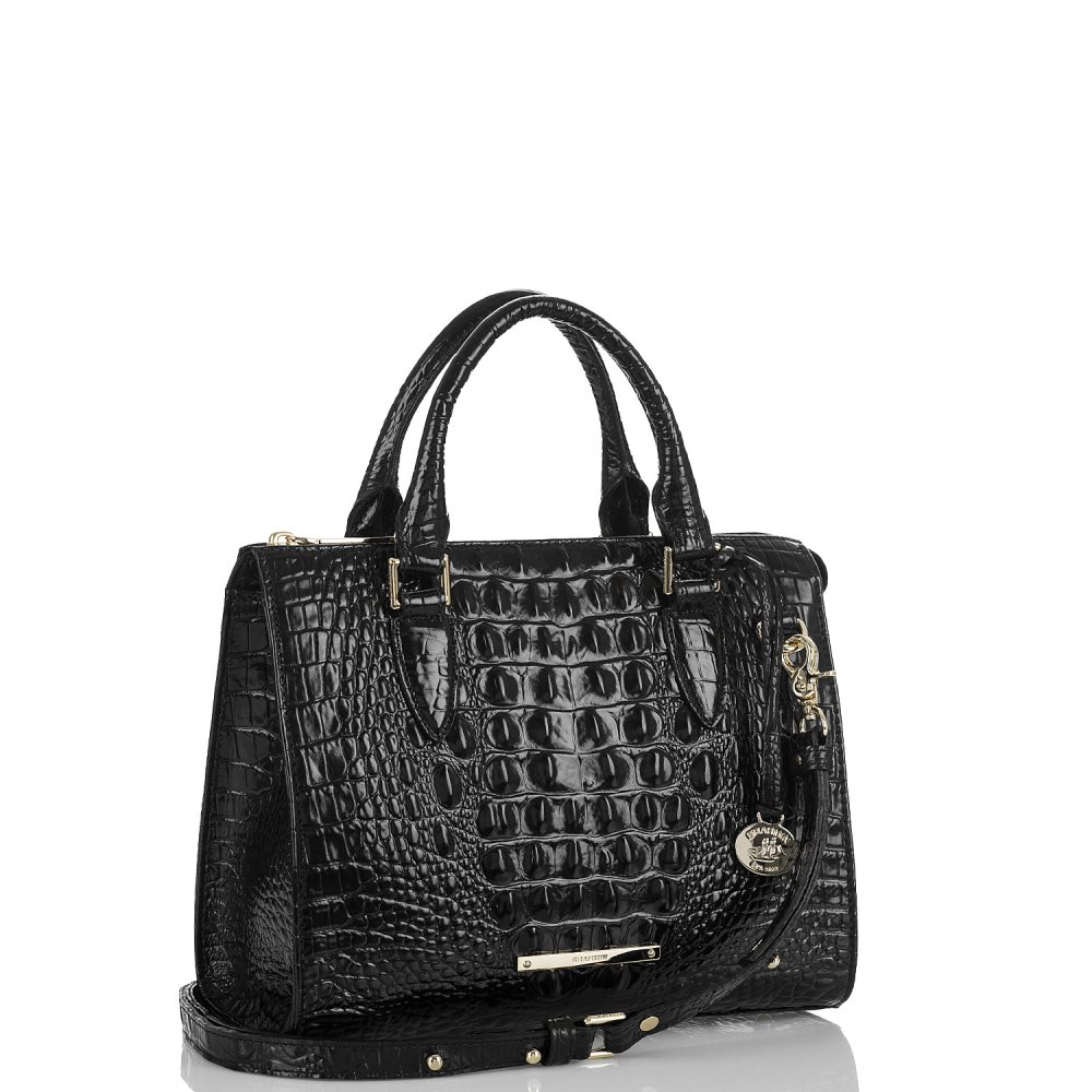 Brahmin Anywhere Convertible Satchel black leather outlet 2026