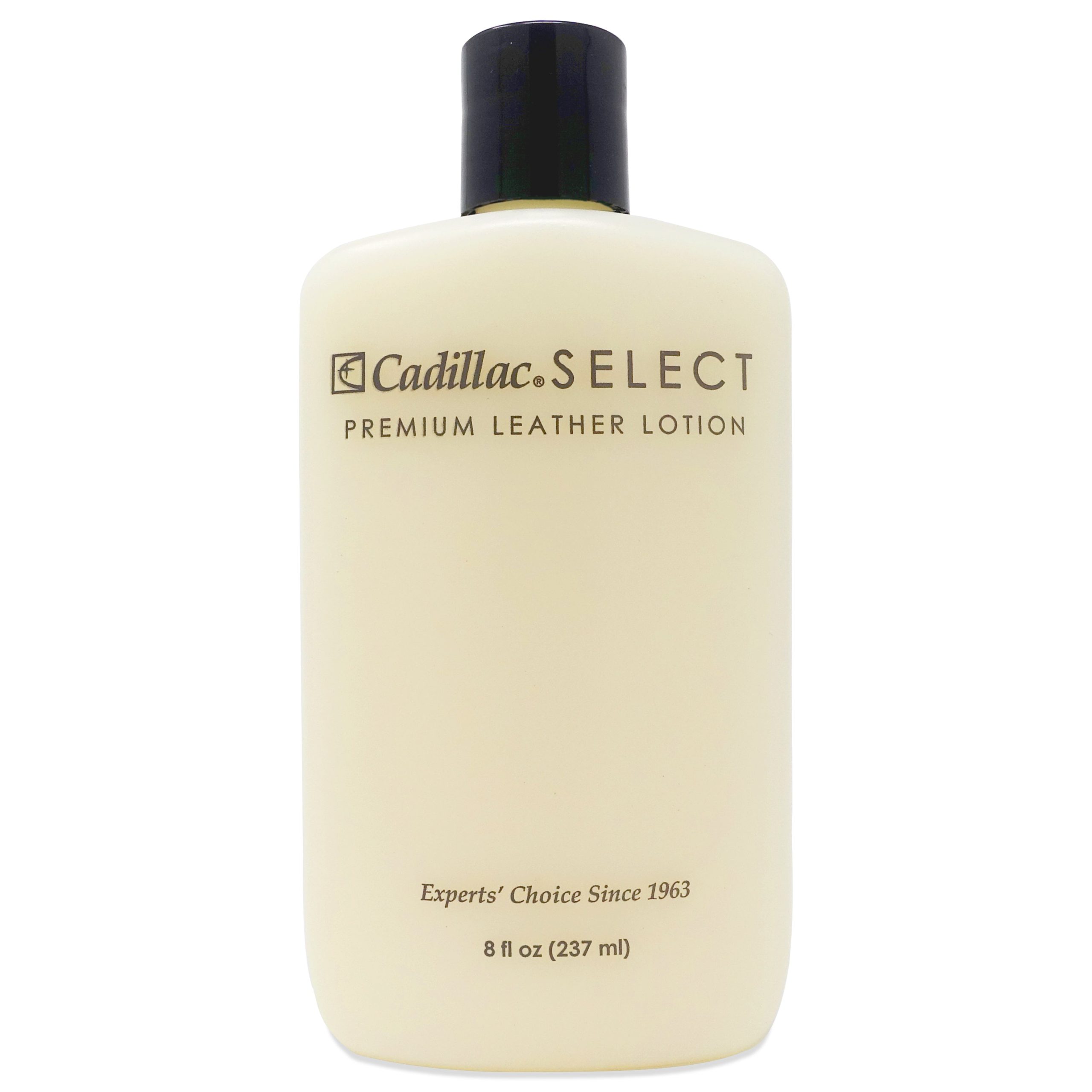 Cadillac leather conditioner white cream lotion bottle premium shoe handbag care