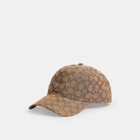 Coach Signature Jacquard Baseball Hat Tan - Preorder
