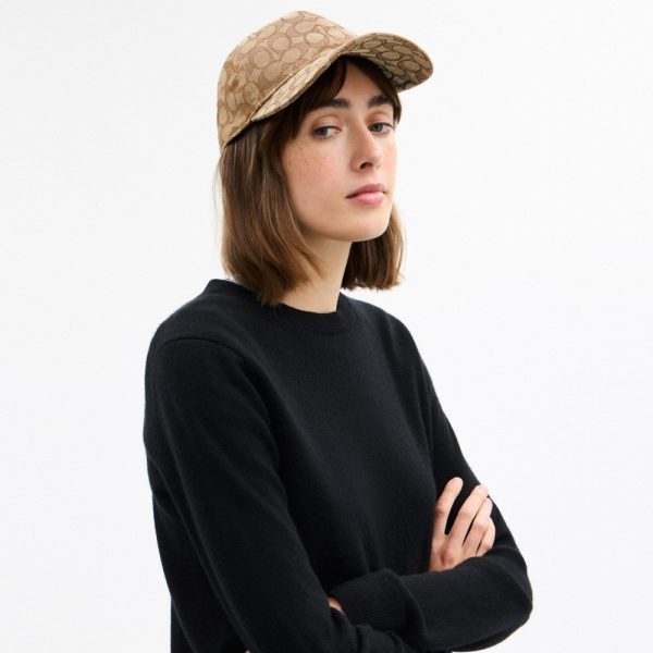 Coach Signature Jacquard Baseball Hat Tan - Preorder