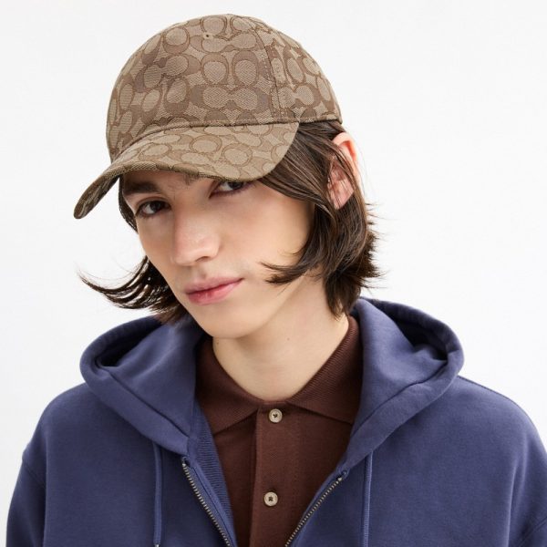 Coach Signature Jacquard Baseball Hat Tan - Preorder