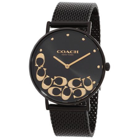 Coach Perry Quartz Black Dial Ladies Watch Black - Ready Stock US