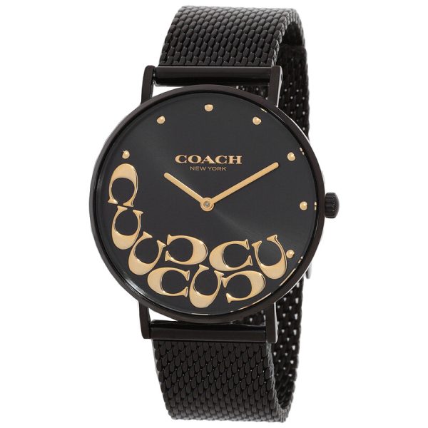 Coach Perry Quartz Black Dial Ladies Watch Black - Ready Stock US