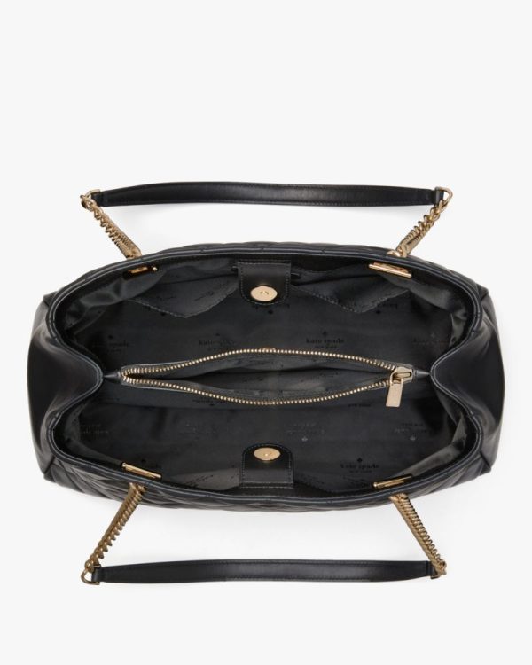 Kate Spade Carey Quilted Tote Black - Ready Stock Malaysia