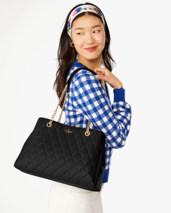 Kate Spade Carey Quilted Tote Black - Ready Stock Malaysia