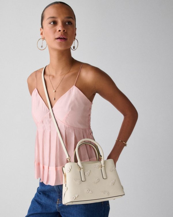 Kate Spade Thompson Street Floral Small Satchel Bag Cashew Milk - Ready Stock USA