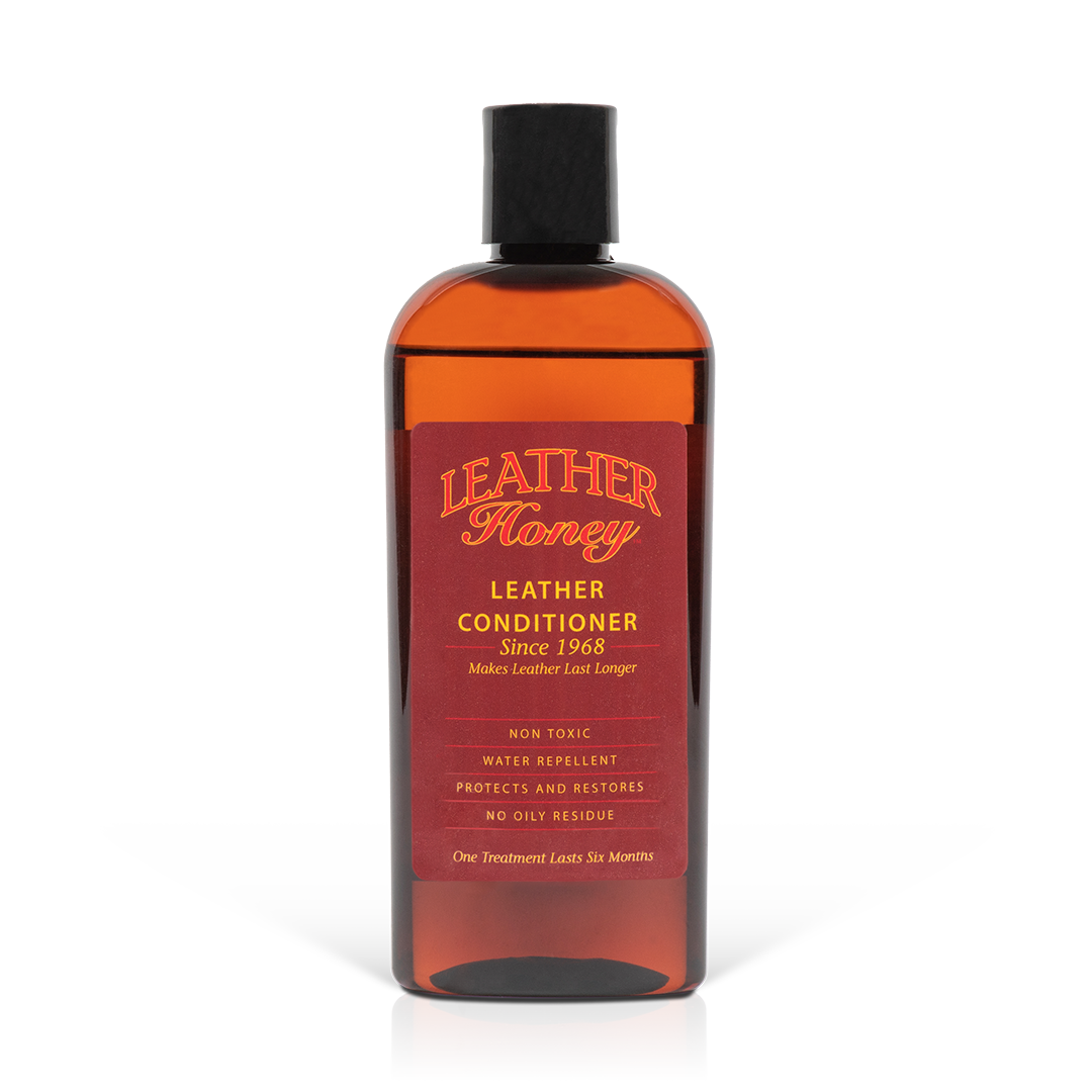 Leather Honey Leather Conditioner golden amber bottle 8oz professional leather care