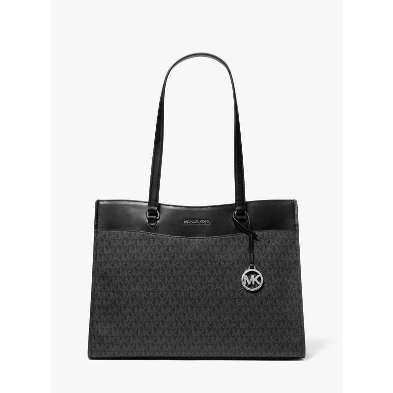 Michael Kors Jet Set Travel large tote black signature logo 2024