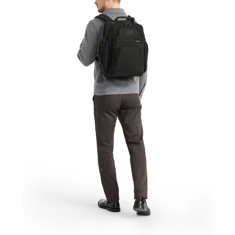 Tumi Alpha laptop backpack black professional sleek travel 2024