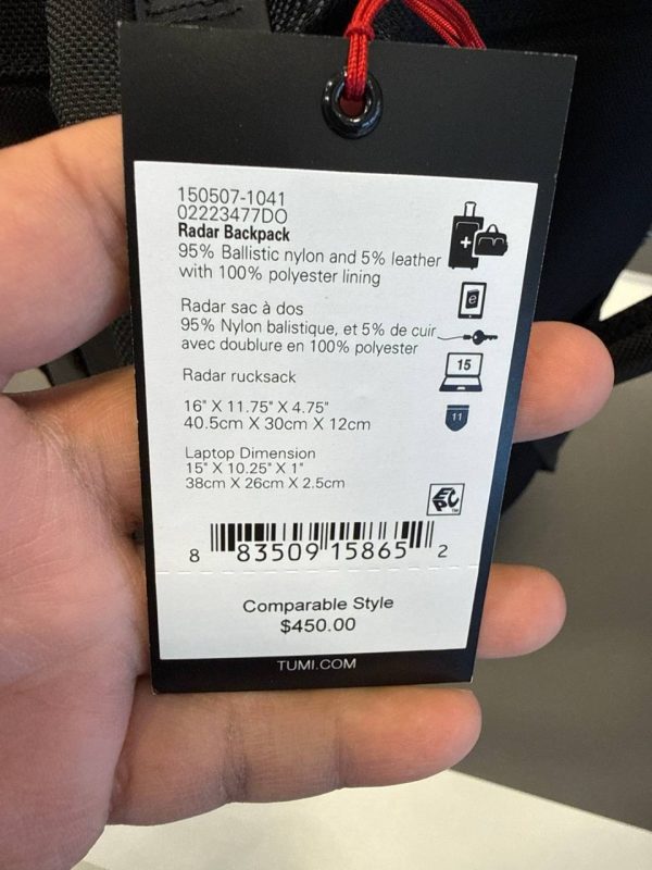 TUMI Radar Backpack 1041 - Preorder