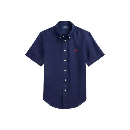 Polo Ralph Lauren Linen Short-Sleeve Shirt in Newport Navy