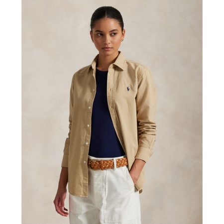 Polo Ralph Lauren Classic Fit Cotton Oxford Shirt in Classic Tan