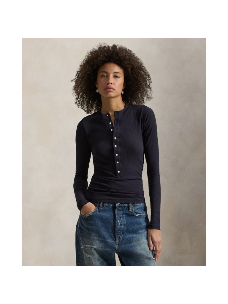 Polo Ralph Lauren Ribbed Crepe Henley Shirt - Preorder