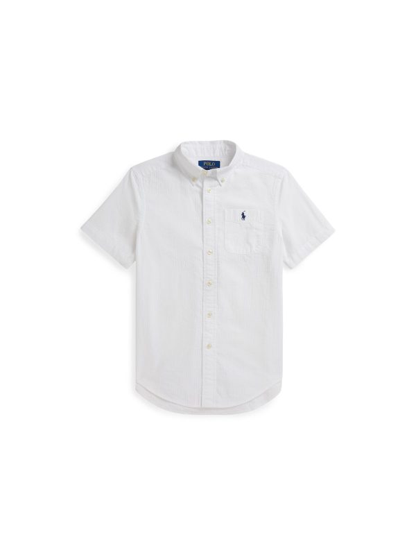 Polo Ralph Lauren Cotton Seersucker Short-Sleeve Shirt in White